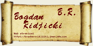 Bogdan Riđički vizit kartica